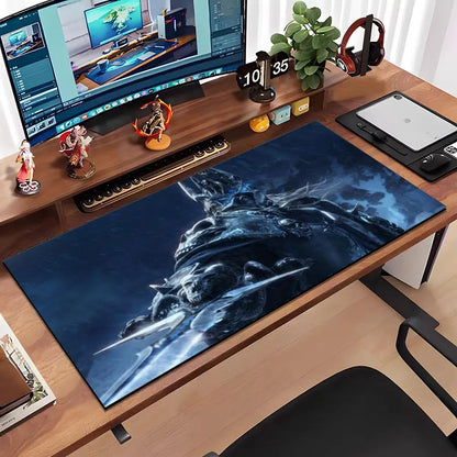 World Of Warcraft Wrath Of The Lich King Mouse Pad Large Anti-Slip Rubber Gaming MousePad Durable Desk Pad Thick Seam Edge Suita