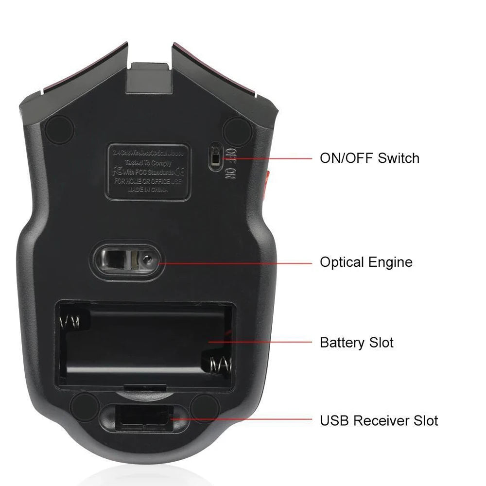 2.4G vezeték nélküli mini egér USB-vevővel, 1600DPI, professzionális optikai vezeték nélküli egér USB jobb oldali görgetéssel laptophoz és gamer PC-hez