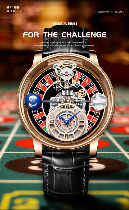 PINDU Upgraded Version Pindu Russian Roulette Celestial Series Quartz Watch Men's Astronomical Casino Las Vegas Men's Watch