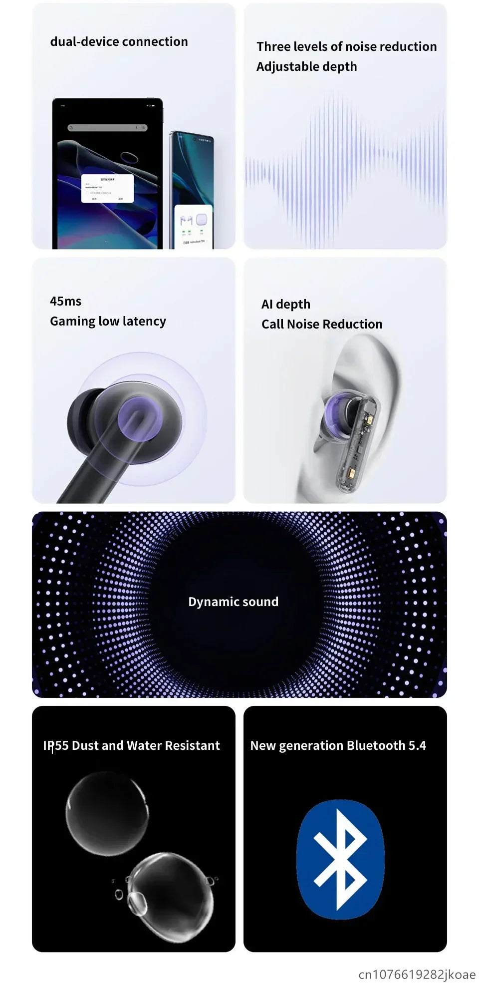 realme Buds T310 Wireless Earbuds Bluetooth 5.4 – 46dB Active Noise Cancelling HiFi Earphones with Deep Bass & Long Battery Life