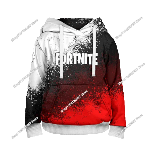 Παιδικές μπλούζες με κουκούλα Fortnite Cartoon, casual φούτερ με κουκούλα για το φθινόπωρο, ανδρικά μαλακά φούτερ με τσέπη, φαρδιές ανδρικές μπλούζες με μακριά μανίκια