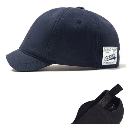 Big Head Hat Back Closed 5cm Short Brim Baseball Cap for Men Mesh Fitted Caps Stretchy Full Closed Caps 56-60cm 61-65cm