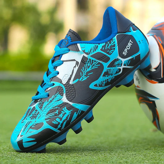 Kids Soccer Shoes with Long Spikes, Futsal Boots for Turf Training, Sports Football Cleats 2024, New Children's Football Studs