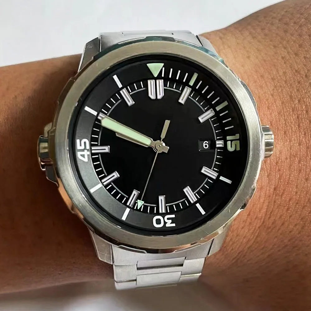 A11 Store Customized Watch  Men Chronograph Watch Aquatimer Watches Multifunctional Stainless Steel Black Blue Rubber