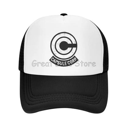 Capsule Corp Mesh-baseballkepsar Unisex Hip-Hop-truckerhatt Anime DBZ Dad Hat Justerbar racingkeps Sommartrucker Snapback-kepsar