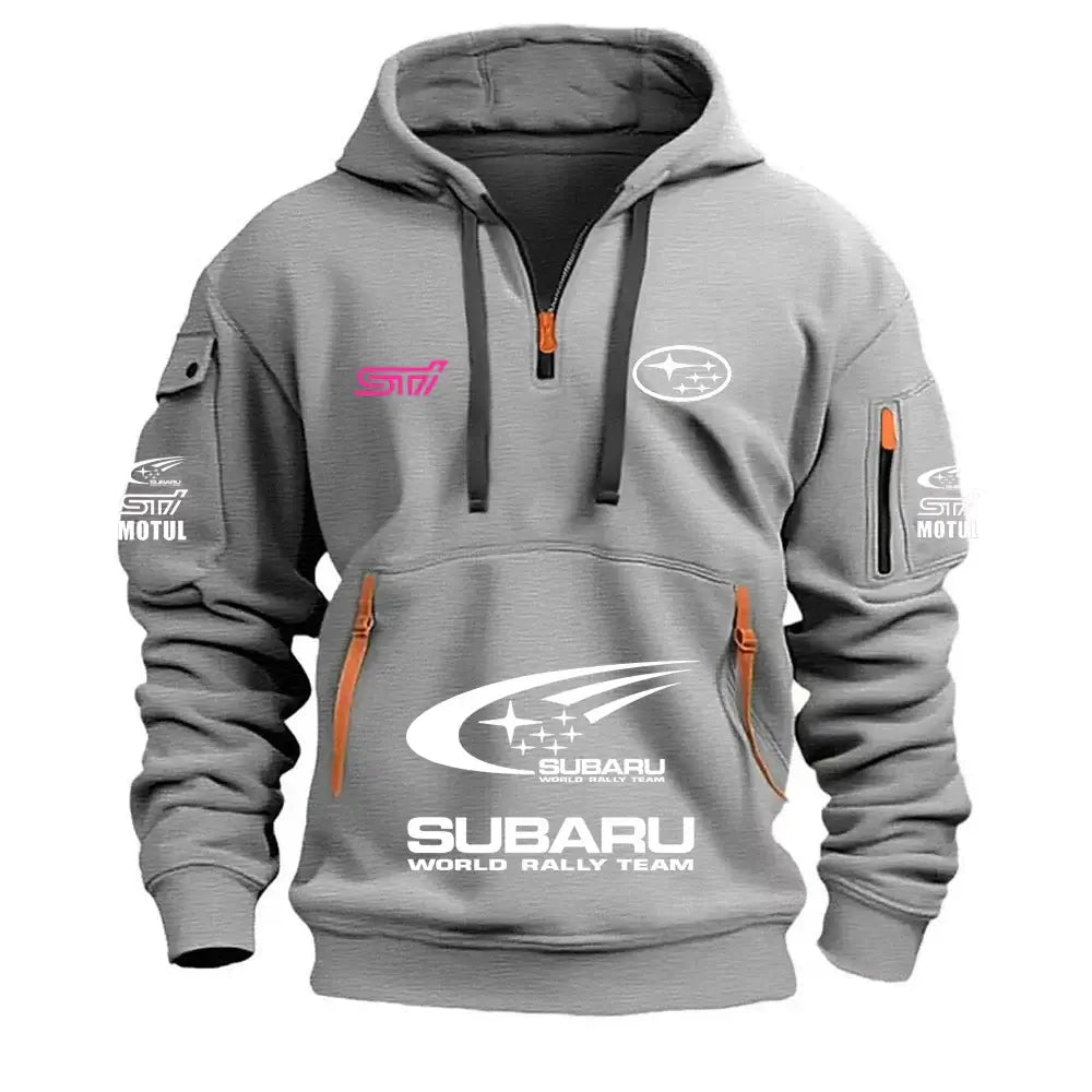 2026 New SUBARU Racing European Size Autumn/Winter Men's Hooded Kangaroo Pocket Hooded Sports Fleece Hoodie Top Coat, Produit gaming premium Fraquane, équipement gamer