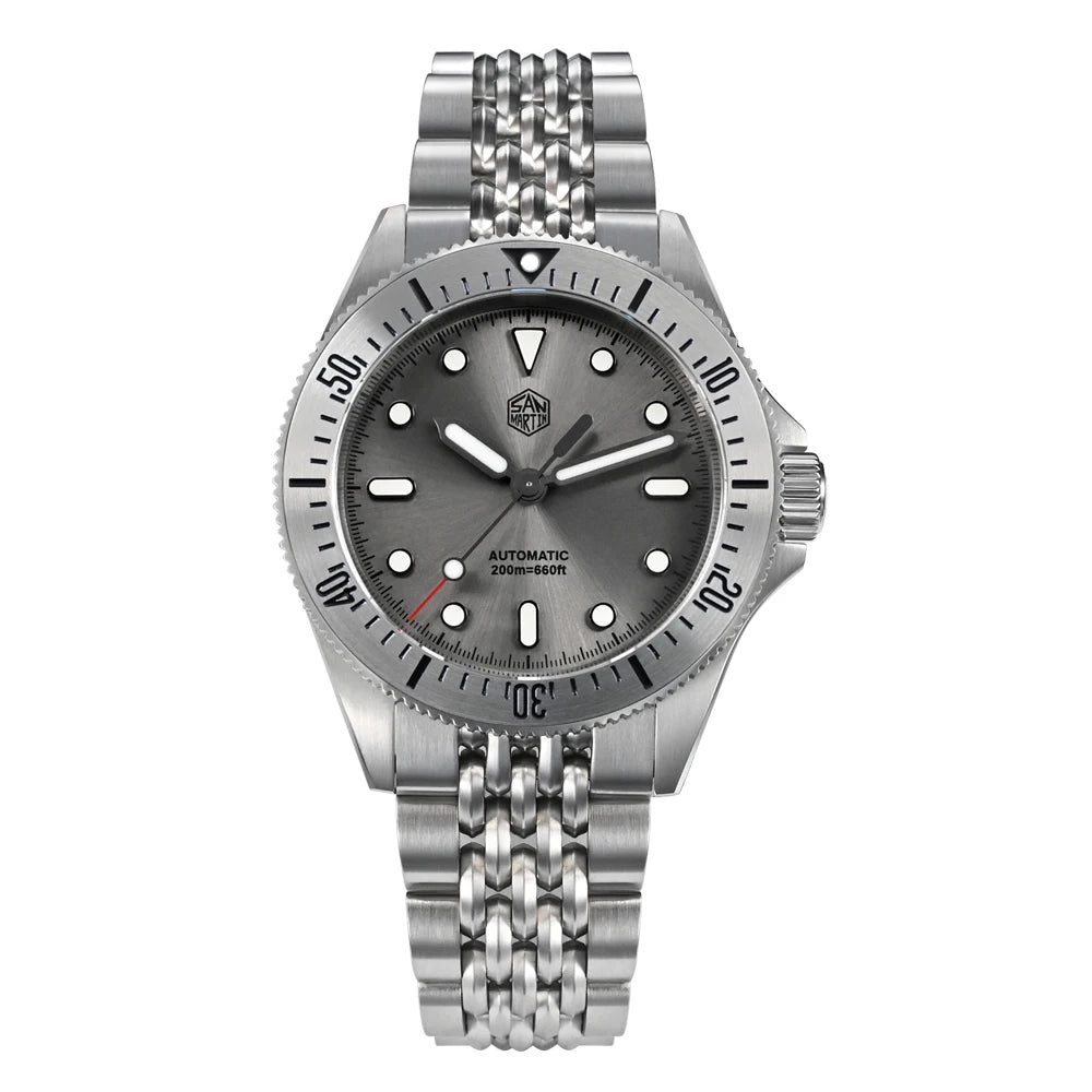 San Martin Original Design 38.8mm Upgrade Diver Watch Sunburst Enamel Dial NH35 Automatic Mechanical Luxury Waterproof 200m Lume