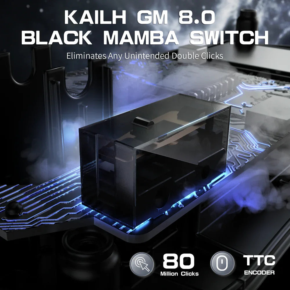 Mysz gamingowa ATTACK SHARK R3 ze stopu magnezu 8K SUPERLIGHT 8000Hz 6 regulowanych poziomów DPI do 26000 PAW3395 BT/2.4G bezprzewodowa/przewodowa