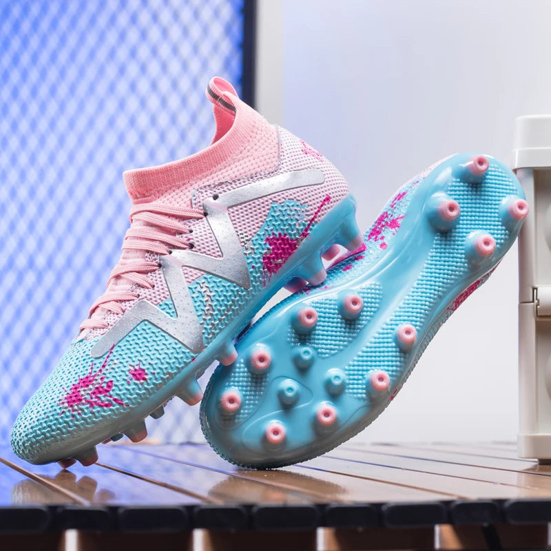 Fashion AG FG football shoes PU Fabric Lightweight Upper TPU Wear Resistant Sole Non-slip For Men Women Training Match
