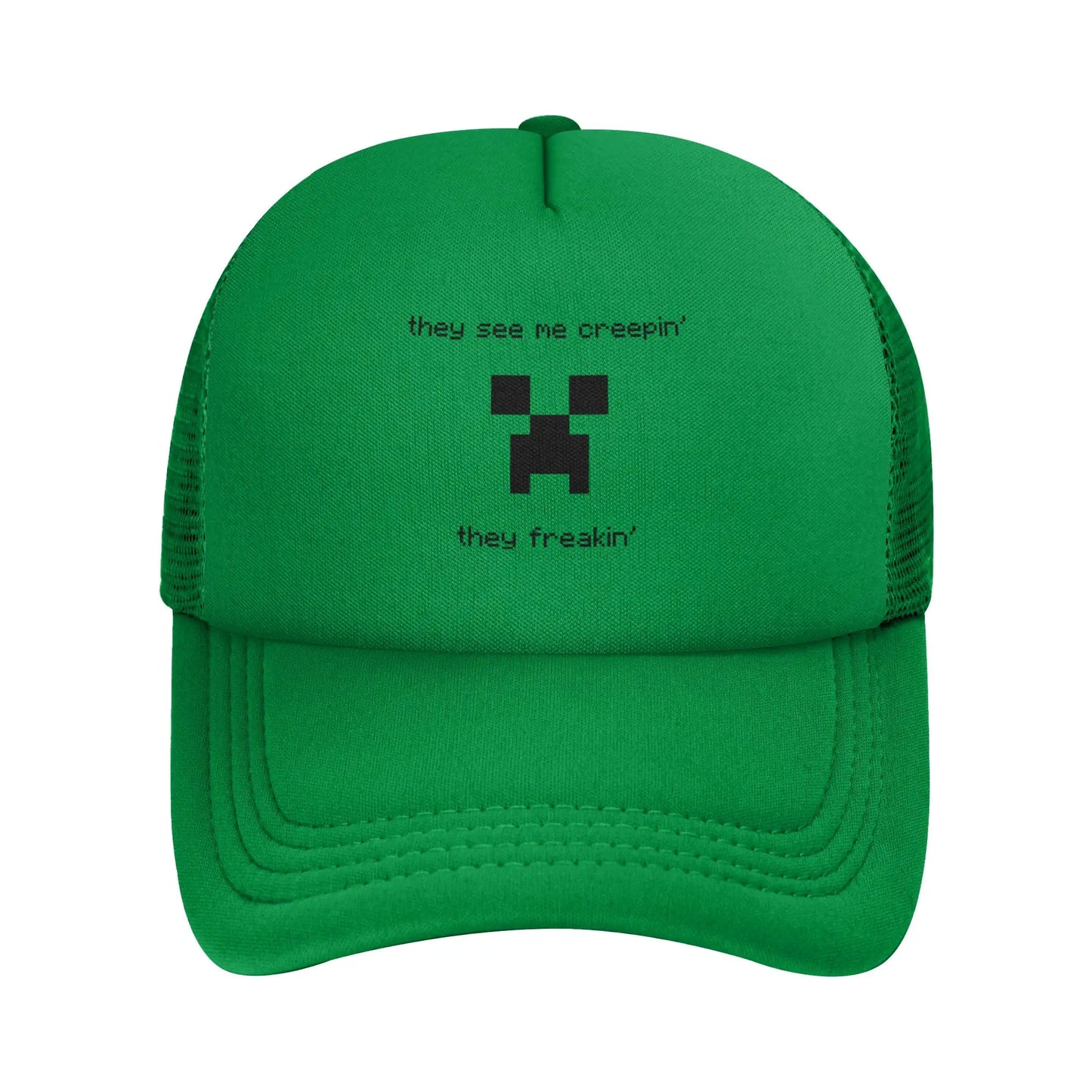 Unisex Creepers mob sticker Trucker Cap Mesh Baseball Cap Snapback Caps Hats Sun Hats Breathable Golf Hats Summer