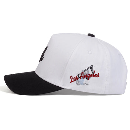 Casquettes de baseball unisexes avec broderie « A Letter Side Los Angeles » – Printemps-automne – Chapeaux décontractés ajustables pour l'extérieur – Chapeau anti-UV – Casquette de sport