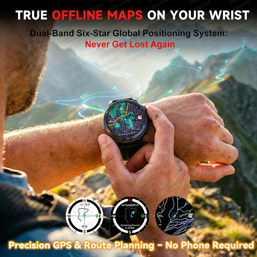 New 4GB Storage Smart Watch GPS Offline Map Local Music Video 200+Custom Dial Swim Outdoor Sport Explosion-proof Military Watchs