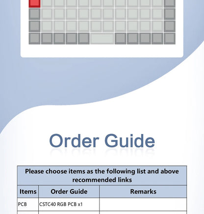 CSTC40 40 RGB 40% hot Swappable Mechanical Keyboard PCB Programmed VIA VIAL software Macro Firmware rgb switch type c planck