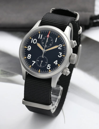 Militado ML1868 Watch VK61 Quartz Movement 100m Waterproof Watches Men Stainless Steel Chronograph Sapphire Crystal Wristwatch