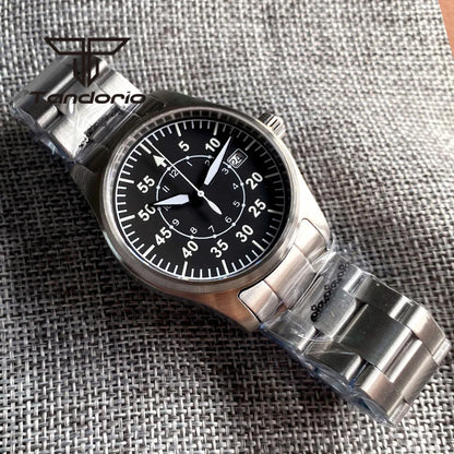 Tandorio 39mm Diving Pilot Automatic Watch for Men NH35/PT5000/Miyota8215 Movement AR Sapphire Crystal 20BAR Waterproof Luminous