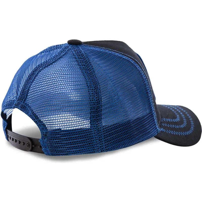 Dragon Ball Son Goku-Kappe, Sommer-Reisekappe mit Schirm, Herren-Kappe mit Stickerei, im Hip-Hop-Stil, Sonnenvisier, verstellbare Trucker-Kappe aus Netzstoff