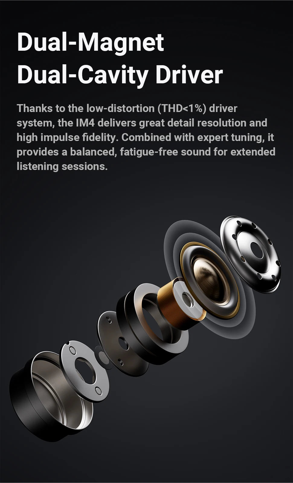 Fosi Audio IM4 HiFi Wired Earphones Open-Back Dynamic Driver IEM Headphones for Music Monitoring, Gaming & Professional Audio