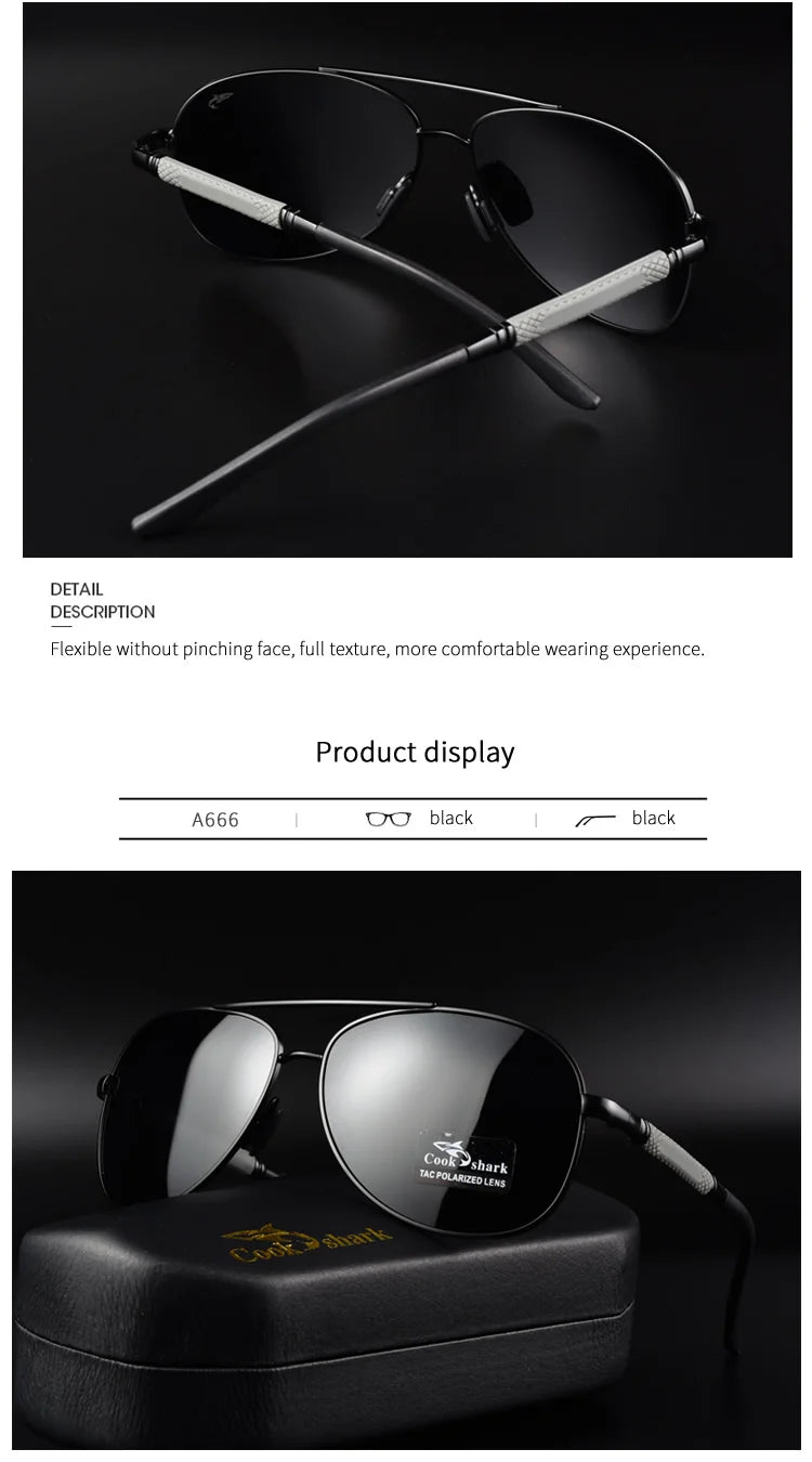Cook polarizer color-changing sunglasses male driver fishing sunglasses day and night driving special glasses tide