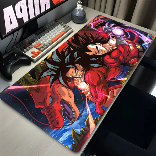 Podkładka pod mysz dla graczy Dragon Ball Z, duża mata na biurko XXL pod komputer i klawiaturę, akcesoria gamingowe PC z motywem anime, podkładka DBZ z gumy