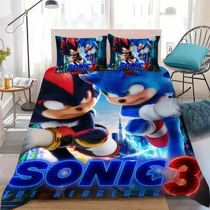 The Movie H-Hedgehog S-SonicES 3 Duvet Cover Set Soft Wash Cotton Bed 2/3pcs Summer Comfortable Student Dormitory Home Bedding