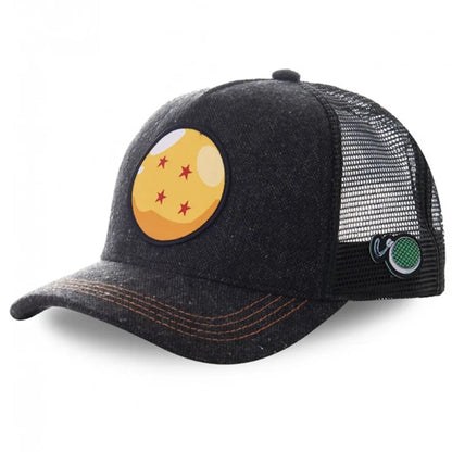 Dragon Ball Son Goku-Kappe, Sommer-Reisekappe mit Schirm, Herren-Kappe mit Stickerei, im Hip-Hop-Stil, Sonnenvisier, verstellbare Trucker-Kappe aus Netzstoff