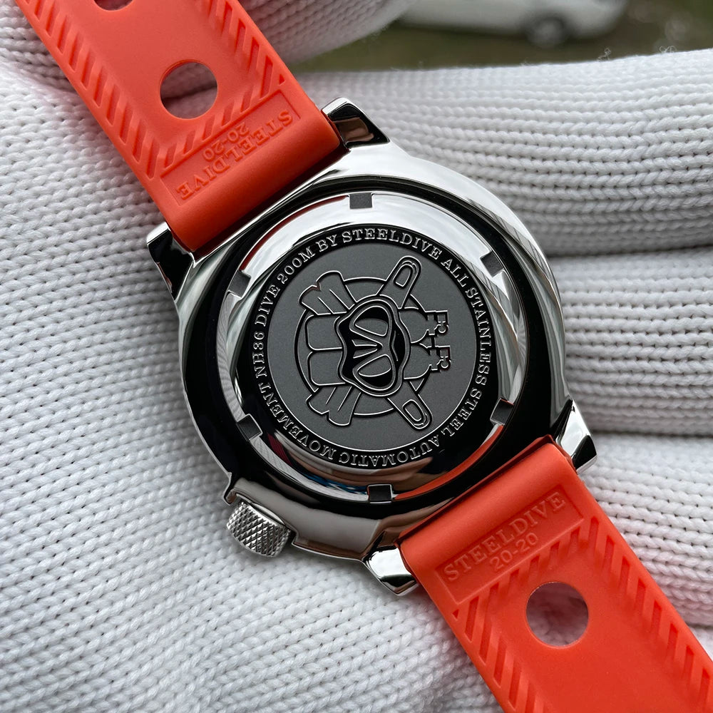 STEELDIVE SD1984 Monster Steel Strap Mechanical Watch NH36 Movt Sapphire Crystal 200M Waterproof Swiss Super Luminous Wristwatch