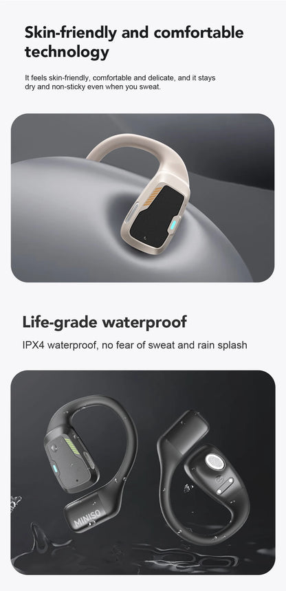 AI MINISO M98 Wireless Headphones OWS Sports Bluetooth Earphones Gaming Headset AI Translator Earbuds APP LCD Touch Screen IPX5