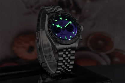 PAGANI DESIGN Men Watches 2026 New Pink BB Panda Dial Chronograph Fashion Luxury Quartz Watch For Men VK64 Movt Waterproof Watch