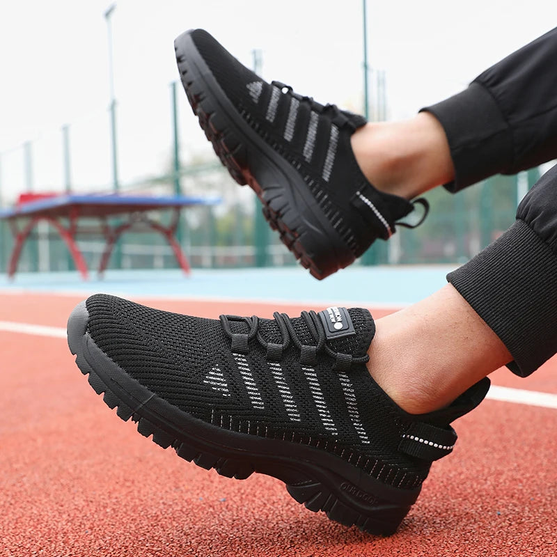 Men's Casual Shoes Breathable Fly Woven Mesh Upper Comfortable Outdoor Walking Cycling Exercise Shoes for Men Tenis Para Hombre