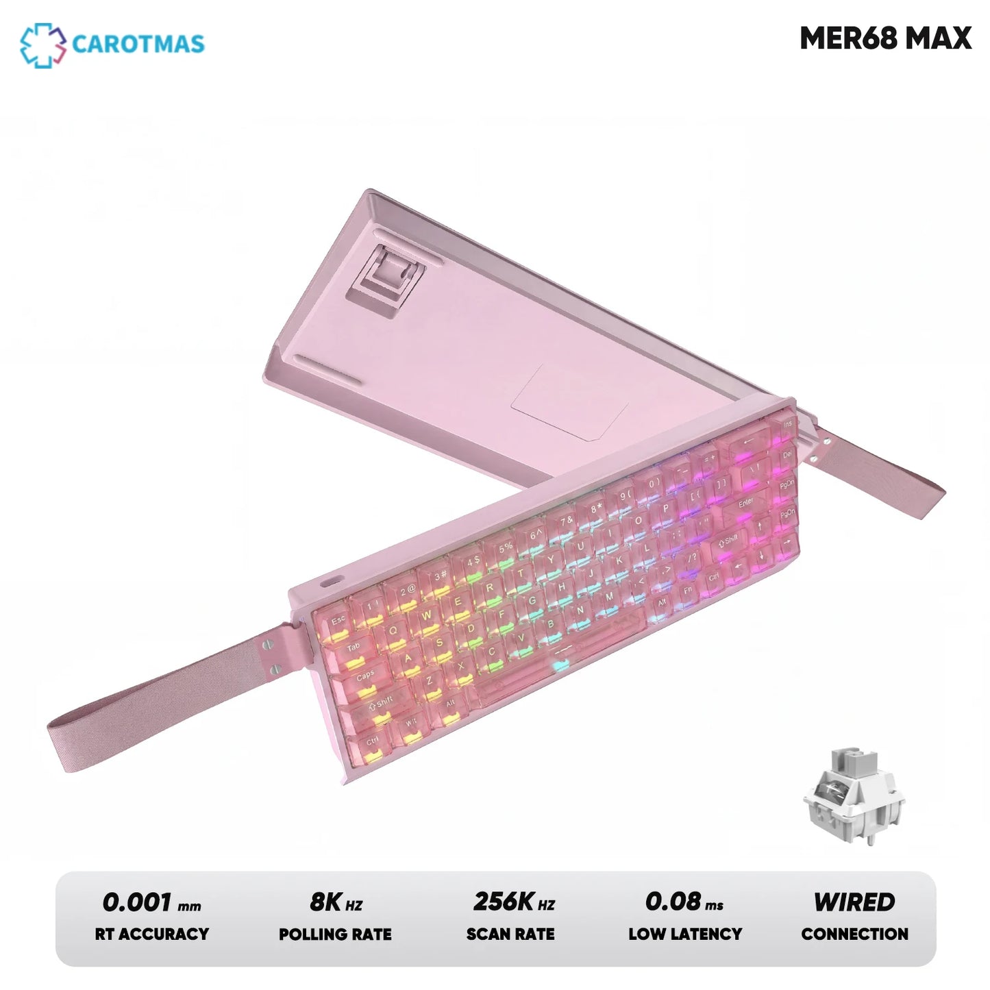 IROK Carotmas Mercury68 Mercury 68 Mercury68 Pro Mercury68 Max RT 0.001mm 8K Teclado mecánico magnético gaming con cable para gamers
