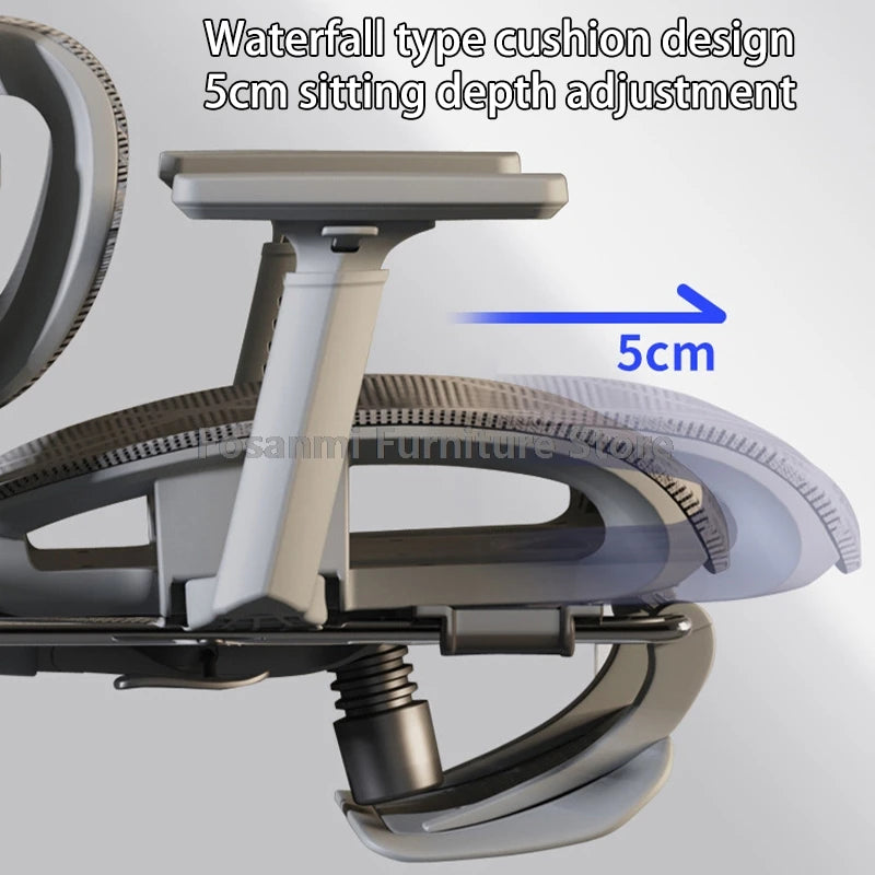 Breathable Mesh Computer Office Chair With Armrest and Lumbar support Adjustable Ergonomic Desk Chair Home Gaming Headrest Chair