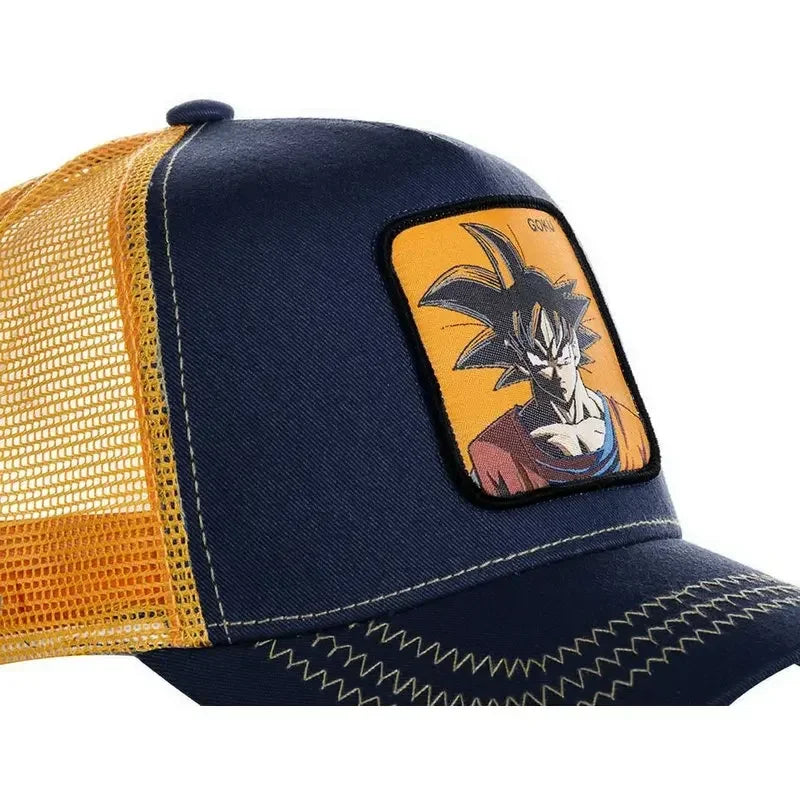 Son Goku Cap Baseball Cap Summer Travel Peaked Cap Men's Embroidery Hip-Hop Sun Visor Adjustable Trucker Mesh Cap