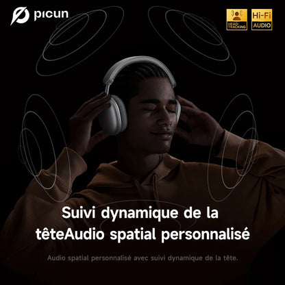 Picun F8 Pro ANC Wireless Headphones Head Tracking 3D Spatial Audio -52dB ANC HIFI Bluetooth Headset ENC HD Mic Low-Latency APP