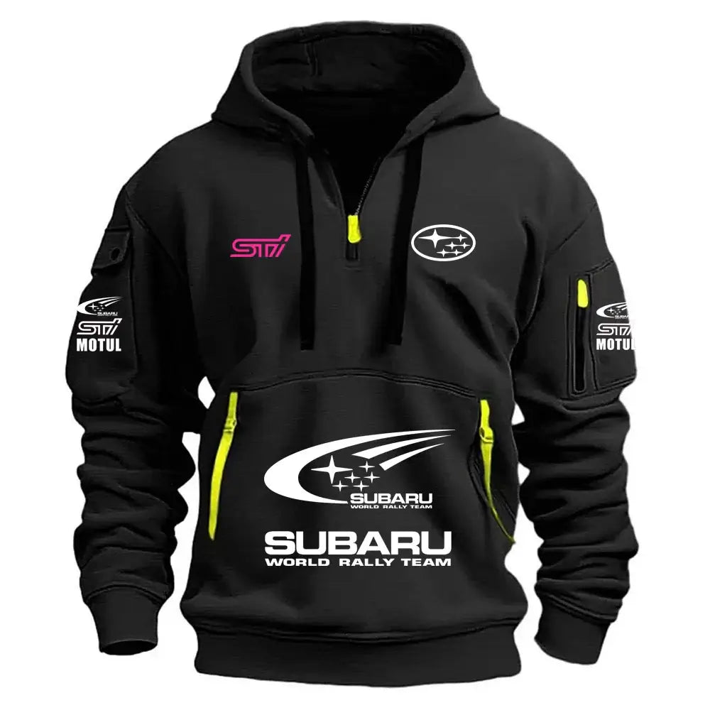 2026 New SUBARU Racing European Size Autumn/Winter Men's Hooded Kangaroo Pocket Hooded Sports Fleece Hoodie Top Coat, produit gaming premium Fraquane, produits de luxe
