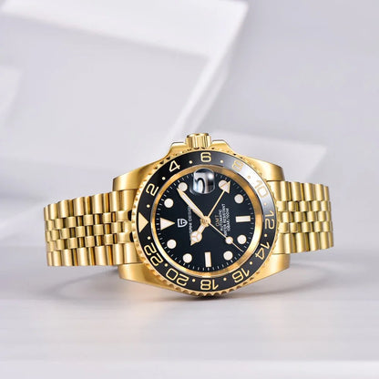 Montre automatique PAGANI DESIGN GMT 1662, montre-bracelet pour homme de 40 mm, étanche jusqu'à 100 m, montres-bracelets mécaniques pour homme Cloc