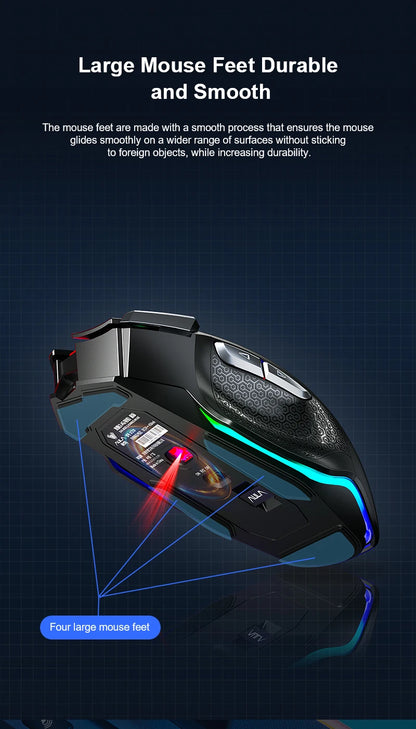 AULA SC550 žaidimų pelė, 2.4G belaidė makro pelė su RGB apšvietimu, ergonomiško dizaino e. sporto pelė, PC priedai