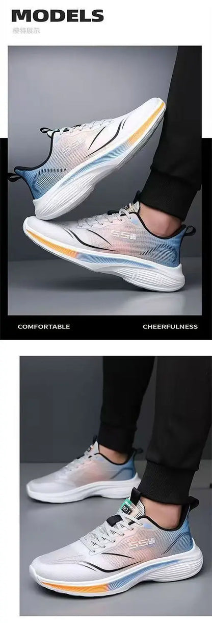 Breathable Mesh Men's Lightweight Casual Sneakers Non-Slip Soft Sole Running Shoes for Spring and Summer