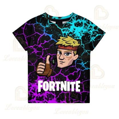 Fortnite Victory Royale Ninja Fashion 3D T-Shirts Summer Short Sleeve Children Clothing Cartoon Print Baby Clothes Kids T Shirt
