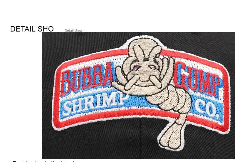 1994 BUBBA GUMP SHRIMP Baseball cap men women Sport hats Summer Cap Embroidered casual Hat Forrest Gump caps Costume wholesale