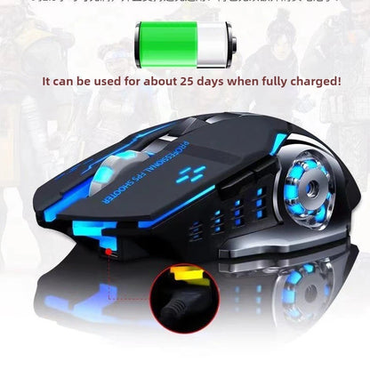 MINGCVIL Rechargeable Wireless Mouse Gaming Computer Bluetooth Mouse USB Mechanical E-Sports Backlight PC Mouse For Computer