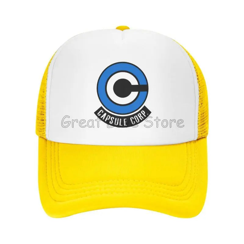 Capsule Corp Mesh-baseballkepsar Unisex Hip-Hop-truckerhatt Anime DBZ Dad Hat Justerbar racingkeps Sommartrucker Snapback-kepsar
