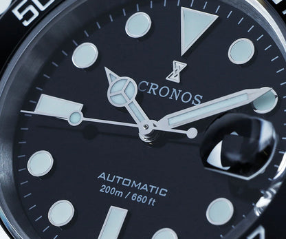 Cronos New 40mm Diver Men Watches Luxury Miyota9015 Automatic Mechanical Watch Sapphire Crytal Waterproof 200m AdjustClasp L6045