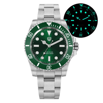 Watchdives WD1680Q V2 VH31 Sweep Second Quartz Watch Ceramic Bezel Ar Sapphire Bgw9 200M Waterproof 316L Wrist Watch Men Watches