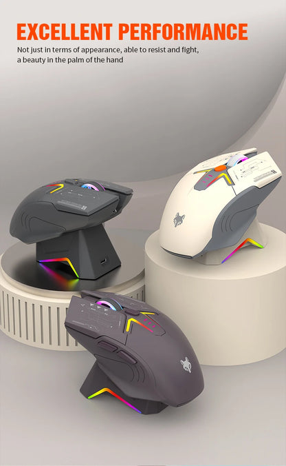 XUNSVFOX H2 langaton Bluetooth-kaksoistilahiiri RGB-valaistustehosteella kannettavalle, pelaamiseen ja toimistokäyttöön, magneettinen lataus