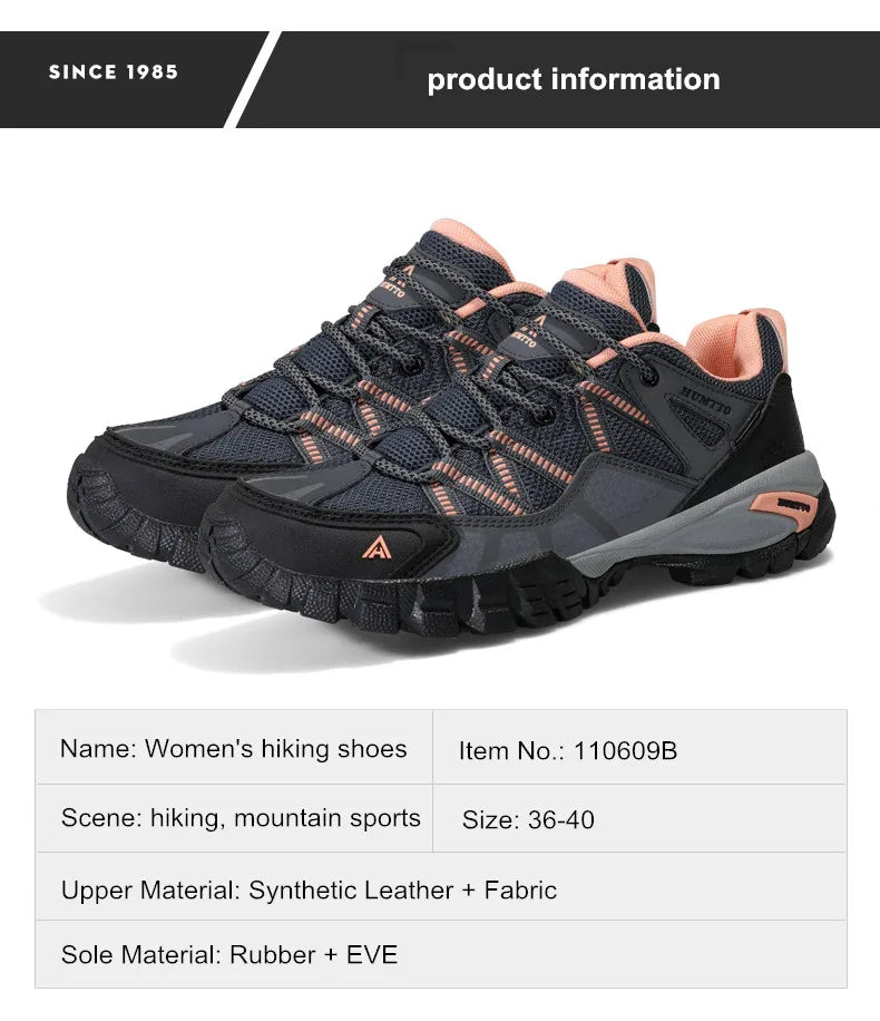 HUMTTO planinarske cipele za žene, otporne na habanje, ženske sportske cipele za vanjske aktivnosti, tenisice na vezanje za penjanje i trekking, model 110609B