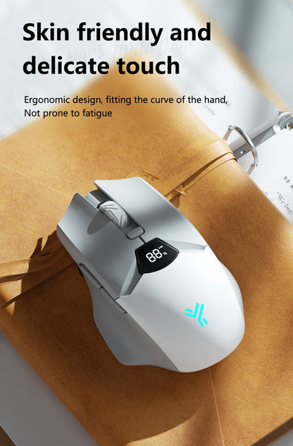 Warvank SX01 trådløs gamingmus med smart skærm, 6-trins DPI-justering, 600mAh genopladelig, lydløs kontor-Bluetooth-mus