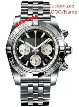 A989 Store Customized Watch Fashion Sport Quartz Watch for Men Chronograph Sapphire Glass Silver Rose Rotating Bezel