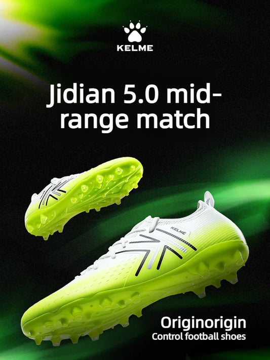 Kelme Men’s MG Soccer Cleats Indoor Short Studs Professional Match Football Boots Slip-Resistant Training Turf Shoes