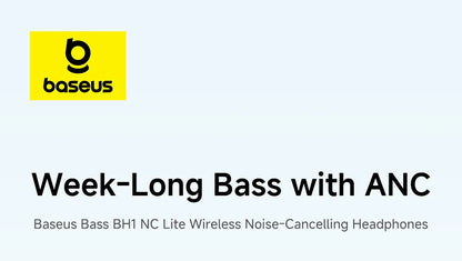 Baseus Bass BH1 NC Lite ANC Wireless Headphones 95% Noise Cancelling Headsets Headphone Bluetooth 6.0 80H Over Ear Earphones