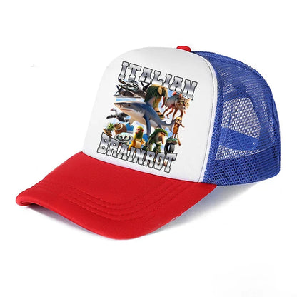 Casquette de baseball italienne Brainrot pour enfants, casquette décontractée pour garçon, chapeaux de sport pour enfants, chapeaux de soleil Tung Sahur Tralalers Shark, bonnet ajustable, cadeau pour homme